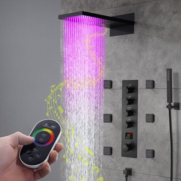 9"x26" Bologna LED Music Shower System By Cascada Showers - Cascada Showers