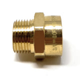 G Thread (Metric BSPP) Female to NPT Male Adapter - Lead Free (3/8" x 3/8") - Cascada Showers brass adapter fittings an fitting g thread metric bspt female to npt male pipe lead-free 3/8 inch 3/8" taper threads g1 water 1 piece brass adapter fitting water line adapter pipe fitting high quality solid structure durable G thread connector to NPT