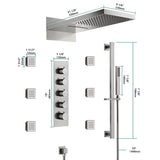 9"x22” Capri Music LED shower system