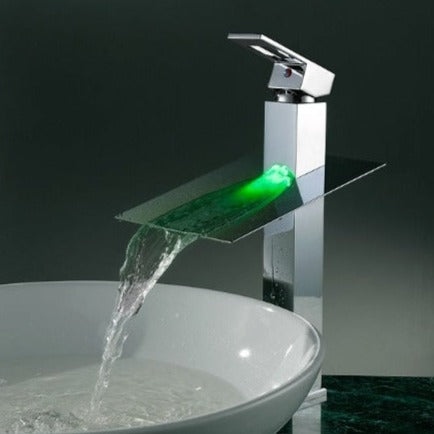 Cascada Showers Toscana LED Illuminated Waterfall Vessel Sink Faucet