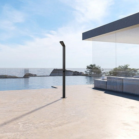 Capri Matt Black Outdoor Shower Panel by Cascada Showers: Transform Your Backyard into a Spa Oasis - Cascada Showers