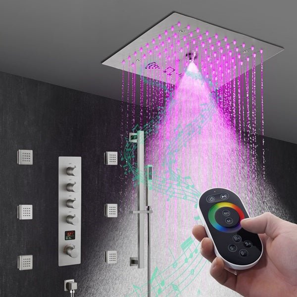 Cascada 12" Turin Digital LED Music Shower System - Cascada Showers