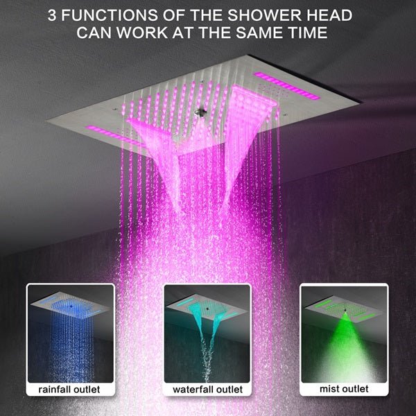 Cascada 15"x23" Palermo Digital LED Music Shower System - Cascada Showers