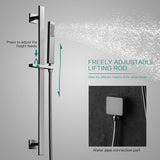 Cascada 16”x28” Music LED shower system with built-in Bluetooth Speakers, - Cascada Showers