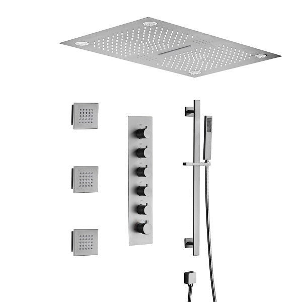 Cascada 16”x28” Music LED shower system with builtin Bluetooth Speake