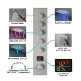 Cascada 16"x28" Sorrento Digital Rainfall LED music Shower System - Cascada Showers