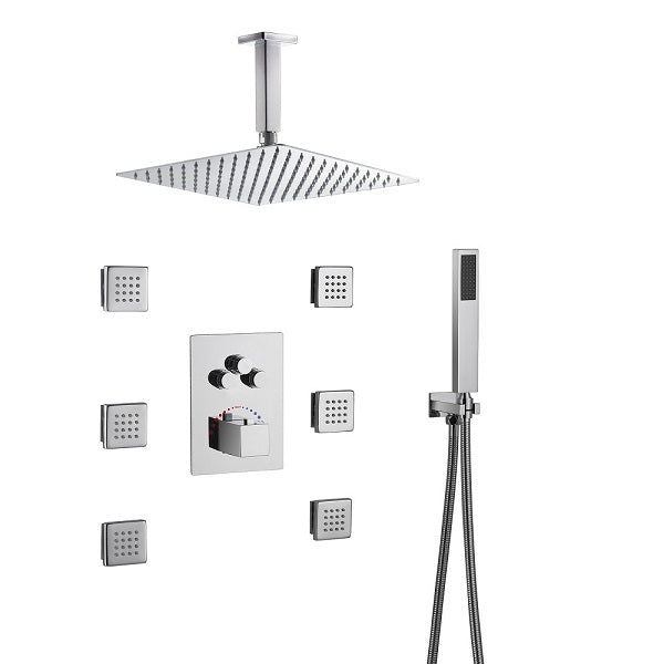 Cascada Annecy 12” Square Shower System - Cascada Showers