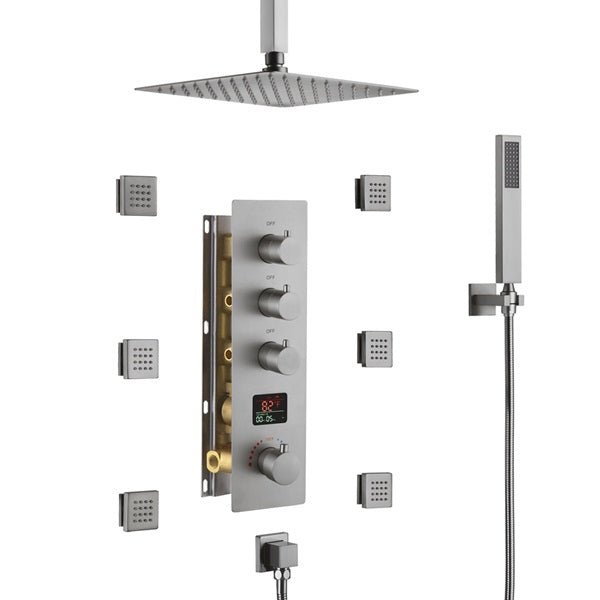 Cascada Assisi 10" Ceiling Mount Digital Rainfall Shower System - Cascada Showers