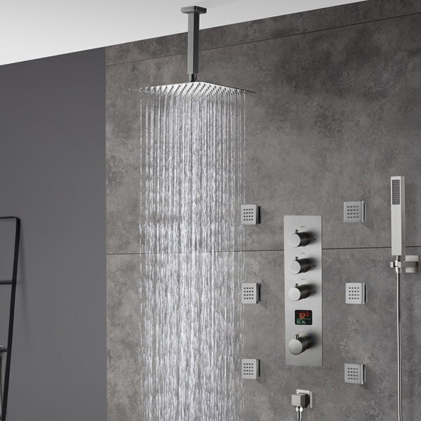 Cascada Assisi 10" Ceiling Mount Digital Rainfall Shower System - Cascada Showers