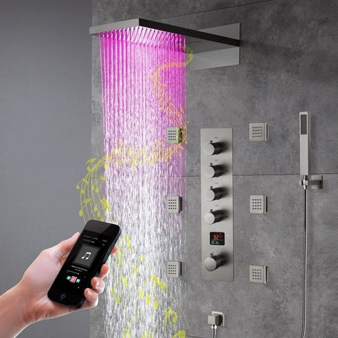 Cascada Bologna 9"x26" Bluetooth LED Digital Shower System - Cascada Showers