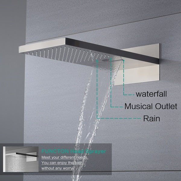 Cascada Bologna 9"x26" Bluetooth LED Digital Shower System - Cascada Showers