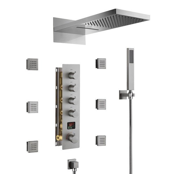 Cascada Bologna 9"x26" Bluetooth LED Digital Shower System - Cascada Showers