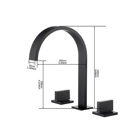 Cascada Classic Design Waterfall Bathroom Sink Faucet with 2 Square - Cascada Showers