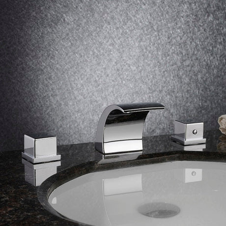 Cascada Deck Mounted Waterfall Bathroom Sink Faucet - Cascada Showers