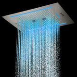 Cascada Florence 23"x31" Brushed Nickel Bluetooth LED Showerhead - Cascada Showers