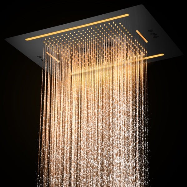 Cascada Florence 23"x31" Matte Black Music LED Shower System - Cascada Showers