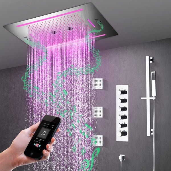 Cascada Florence 23"x31" Music LED Shower System - Cascada Showers