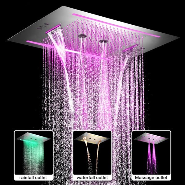 Cascada Florence 23"x31" Music LED Shower System - Cascada Showers