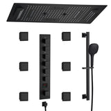 Cascada Genoa 16"x36" Matte Black Music LED Digital Shower System - Cascada Showers