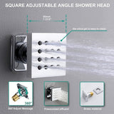 Cascada Luxury 15"x23” Music LED shower system with built-in Bluetooth Speakers,5 function (Rainfall,Waterfall,Misty,body jets & HandShower) & Remote Control 64 Color Lights cascada system LED bluetooth shower head speaker hot cold music rain rainfall musical light showerhead body spray jet waterfall misty ceiling mounted handheld high pressure thermostatic mixer holder black matte chrome oil rubbed bronze remote control