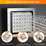 Cascada Luxury 15”x23” Music LED shower system with built-in Bluetooth Speakers, 4 function (Rainfall, Waterfall, Body Jet & Handshower) with Remote Control 64 Color Lights cascada system LED bluetooth shower head speaker hot cold music rain rainfall musical lights showerhead body spray jets waterfall misty ceiling mounted handheld high pressure multicolor holder matte black chrome oil rubbed bronze mixer remote control