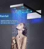 Cascada Luxury 22” Rectangle LED Shower System (wall mounted) with thermostatic LCD Touch Screen - Cascada Showers
