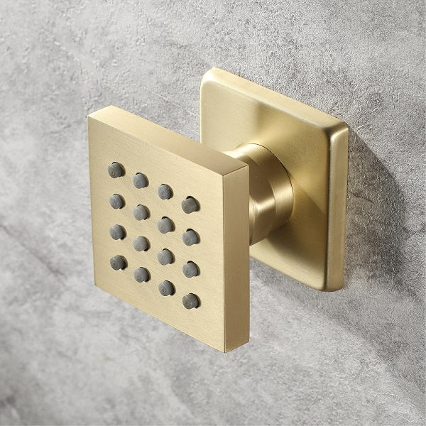 Cascada Modern Design 2” Square Body Spray Shower Jet with built-in 16-Nozzles - Cascada Showers