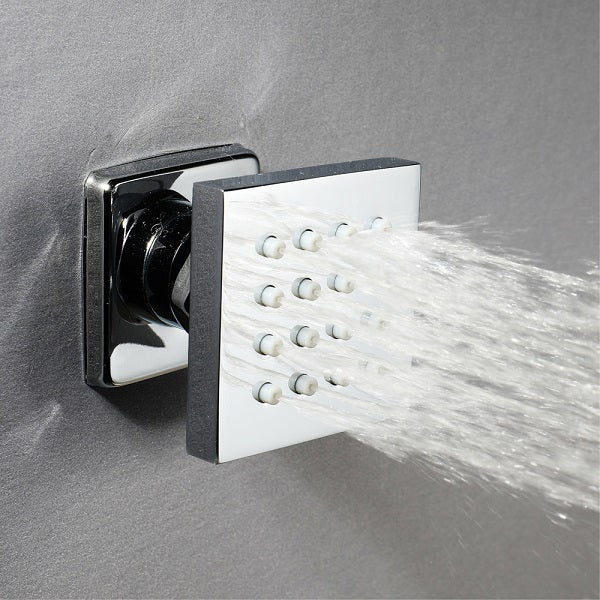 Cascada Modern Design 2” Square Body Spray Shower Jet with built-in 16-Nozzles - Cascada Showers