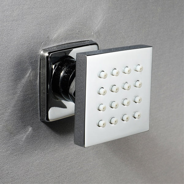 Cascada Modern Design 2” Square Body Spray Shower Jet with built-in 16-Nozzles - Cascada Showers