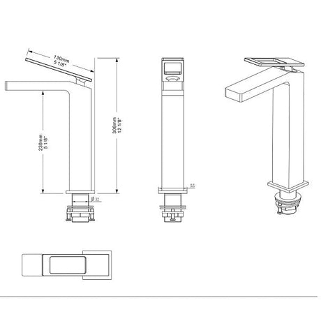 Cascada Modern Vessel Design Single Handle Bathroom Faucet - Cascada Showers