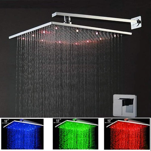 Cascada Multi Color Led Shower System with 12" Shower Head - Cascada Showers