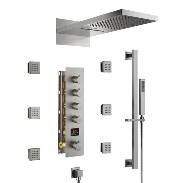 Cascada Naples 9"x26" Bluetooth LED Digital Shower System - Cascada Showers