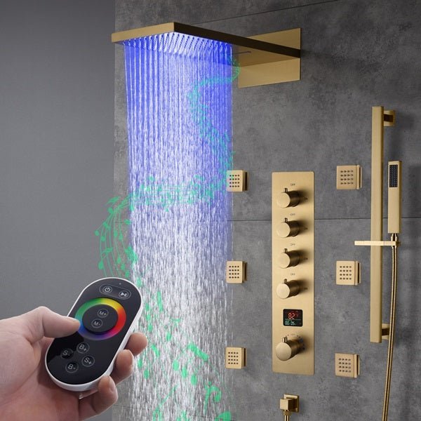 Cascada Naples 9"x26" LED Digital Music Shower System - Cascada Showers