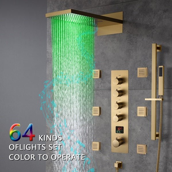 Cascada Naples 9"x26" LED Digital Music Shower System - Cascada Showers