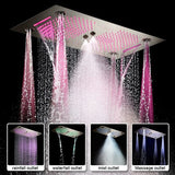 Cascada Pisa 16"x28" Brushed Nickel Music LED Showerhead - Cascada Showers
