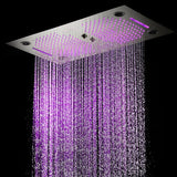 Cascada Pisa 16"x28" Brushed Nickel Music LED Showerhead - Cascada Showers