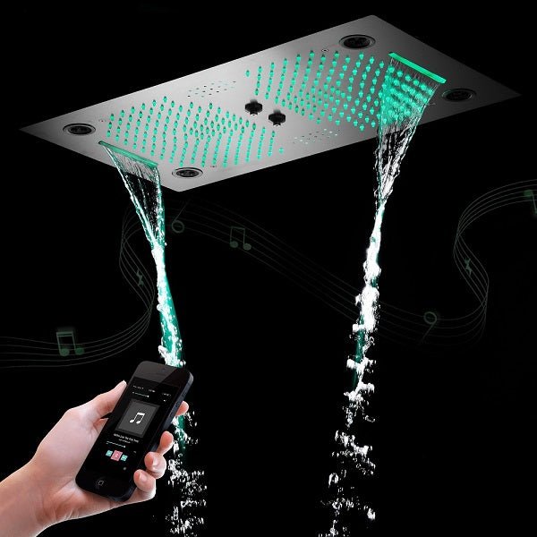 Cascada Pisa 16"x28" Music LED Shower Head - Cascada Showers