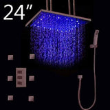 Cascada Tuscany 24" Shower System: Immersive LED Rainfall, Massage, Thermostatic - Cascada Showers