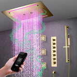 Cascada Venice 23"x31" Brushed Gold Music LED Shower System - Cascada Showers