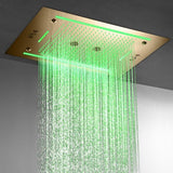 Cascada Venice 23"x31" Brushed Gold Music LED Shower System - Cascada Showers