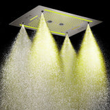 Cascada Venice 23"x31" Brushed Nickel Music LED Showerhead - Cascada Showers