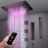 Cascada Venice 23"x31" Matte Black LED Shower System - Cascada Showers