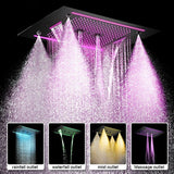 Cascada Venice 23"x31" Matte Black Music LED Showerhead - Cascada Showers
