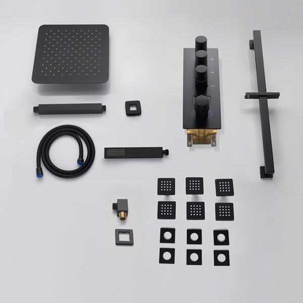 10" Black Thermostatic Digital Shower System | Cascada – Cascada Showers