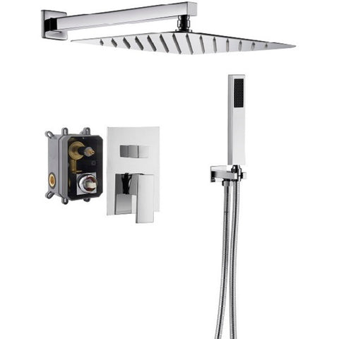 12” Cascada Geneva Shower Set: Rain Shower Head and Handheld Showerhead Combo