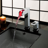 Color Changing LED Waterfall Bathroom Sink Faucet - Cascada Showers