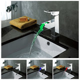 Color Changing LED Waterfall Sink Faucet - Cascada Showers