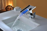 Color Changing LED Waterfall Sink Faucet - Cascada Showers