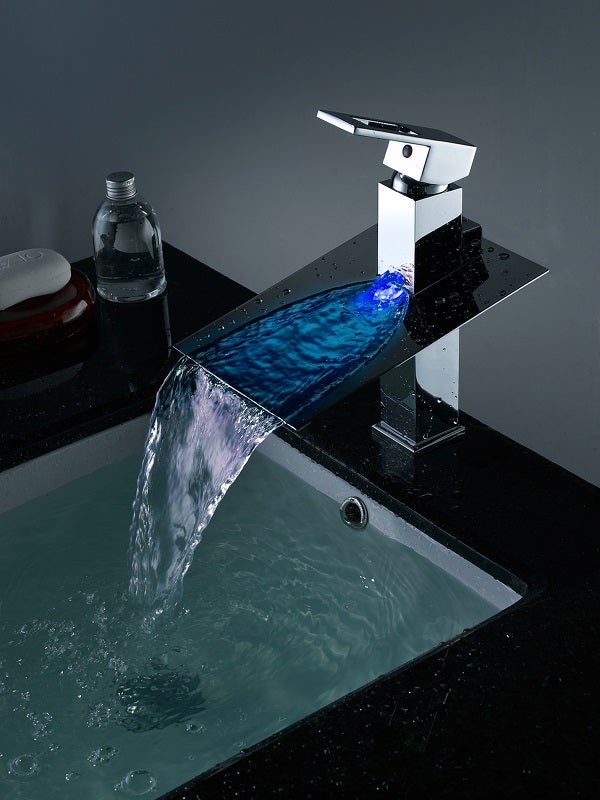 Cascada Toscana Chrome LED Waterfall Faucet Sleek Modern Cascada Showers
