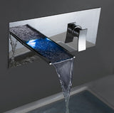 Color Changing LED Waterfall Wall Mount Faucet - Cascada Showers